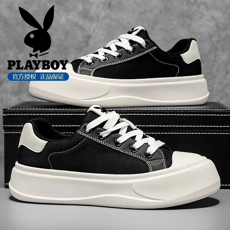 花花公子鞋子男鞋2025新款冬季青少年潮流帆布鞋厚底防滑休闲板鞋