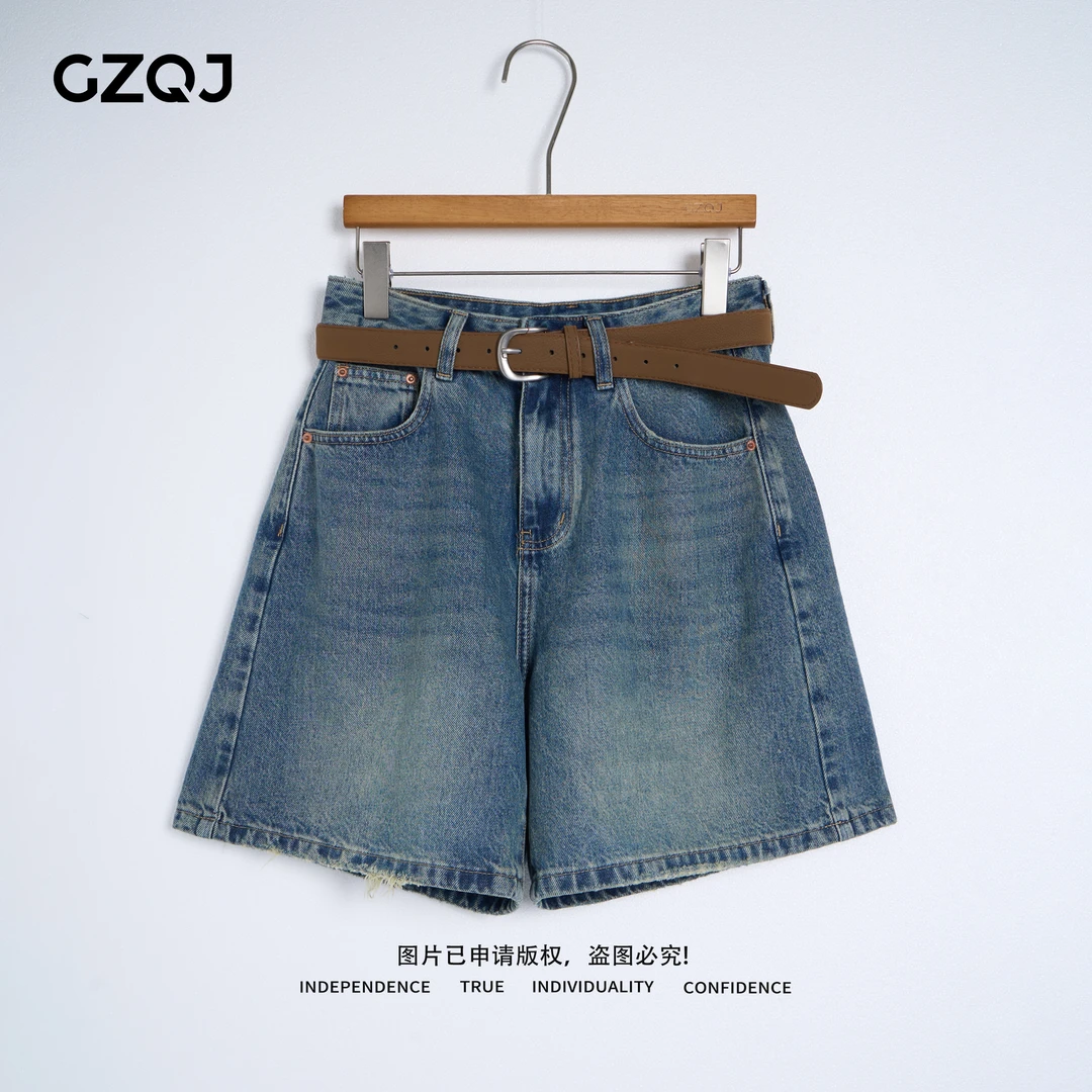 GZQJ【出街加分项】 欧若风复古个性潮流牛仔裤短裤女夏款 4893