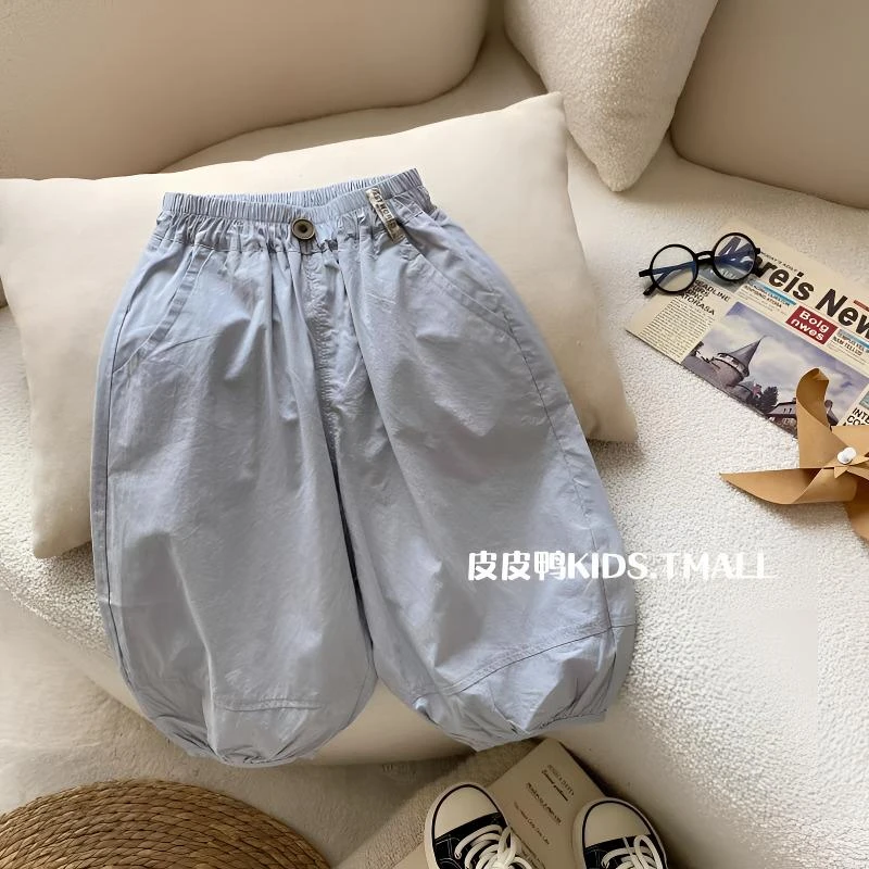 【官方正品】韩版I长裤夏季中性休闲裤宽松休闲裤男女童灯笼裤薄款