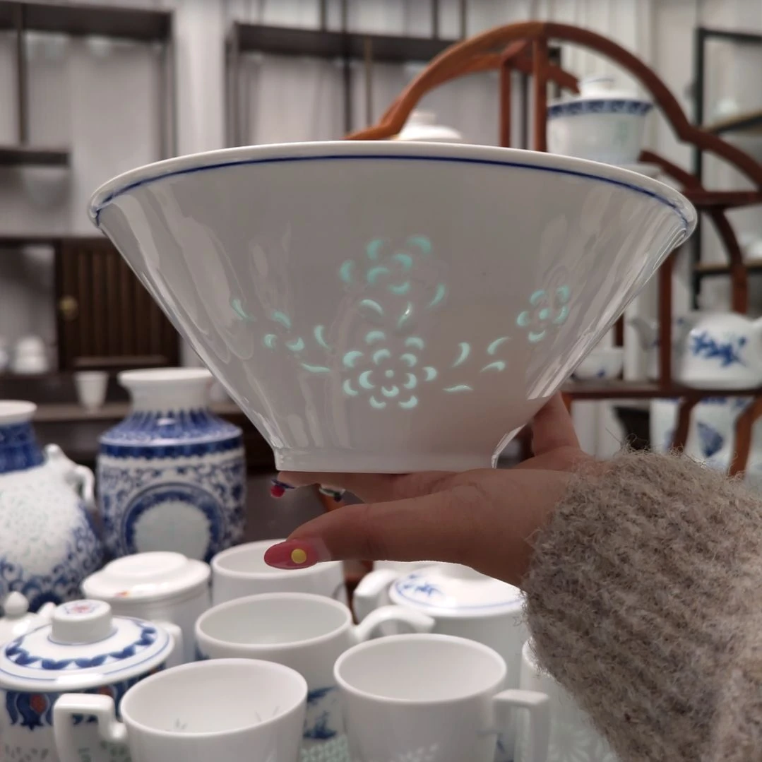 陶瓷清韵白胎9寸汤碗一个