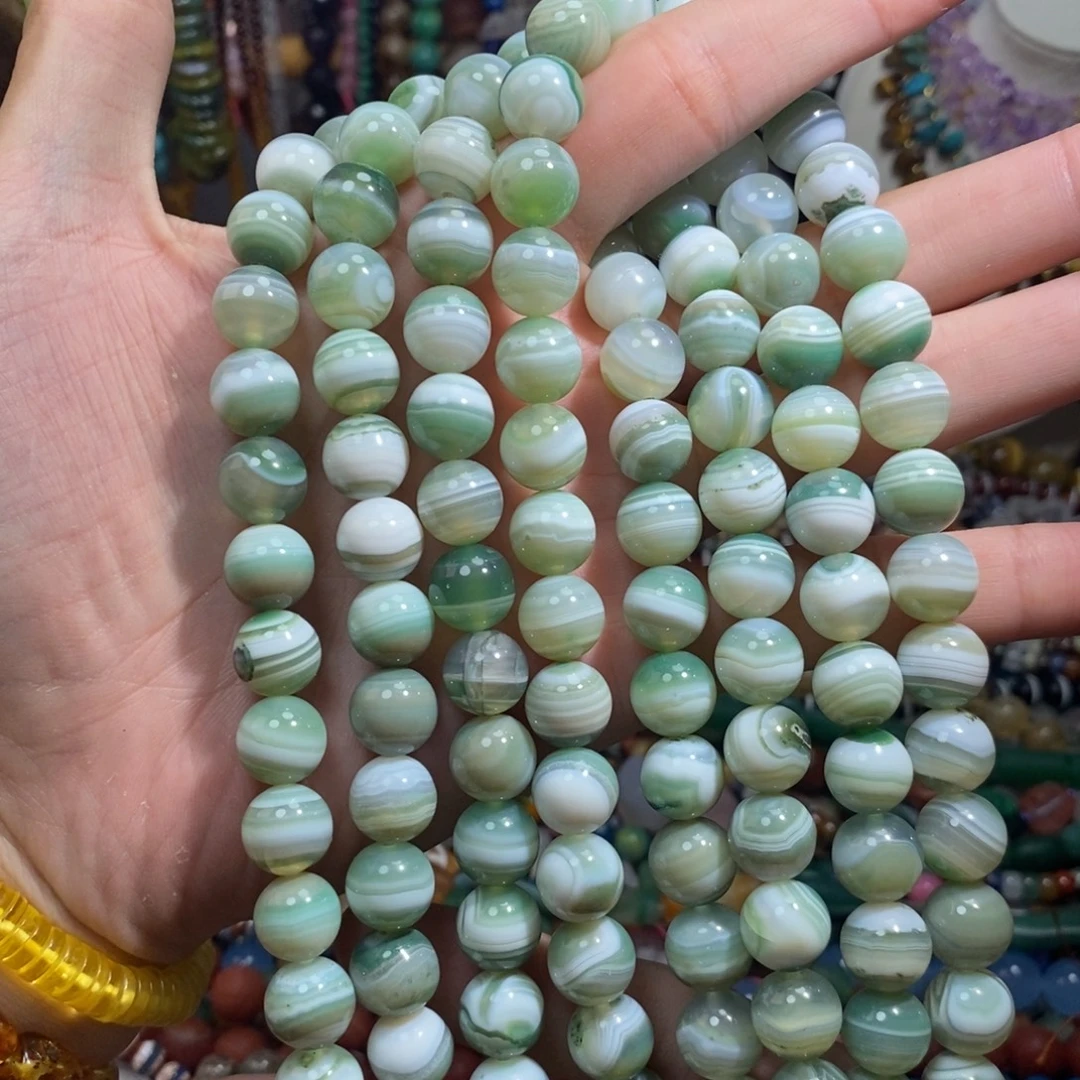 未镶嵌，千层缠丝玛瑙12mm，石英质玉