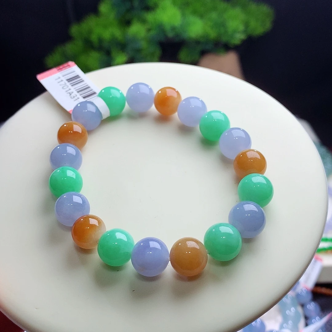 未镶嵌手串翡翠卡10mm浓艳多宝