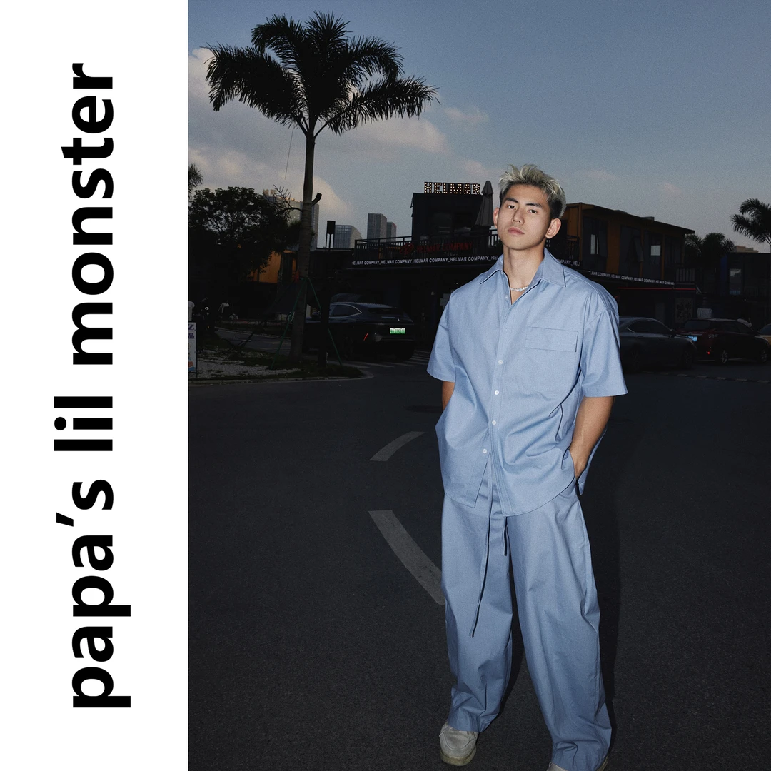 高质感 度假风 美式复古纯色短袖衬衫长裤套装 夏季休闲两件套潮