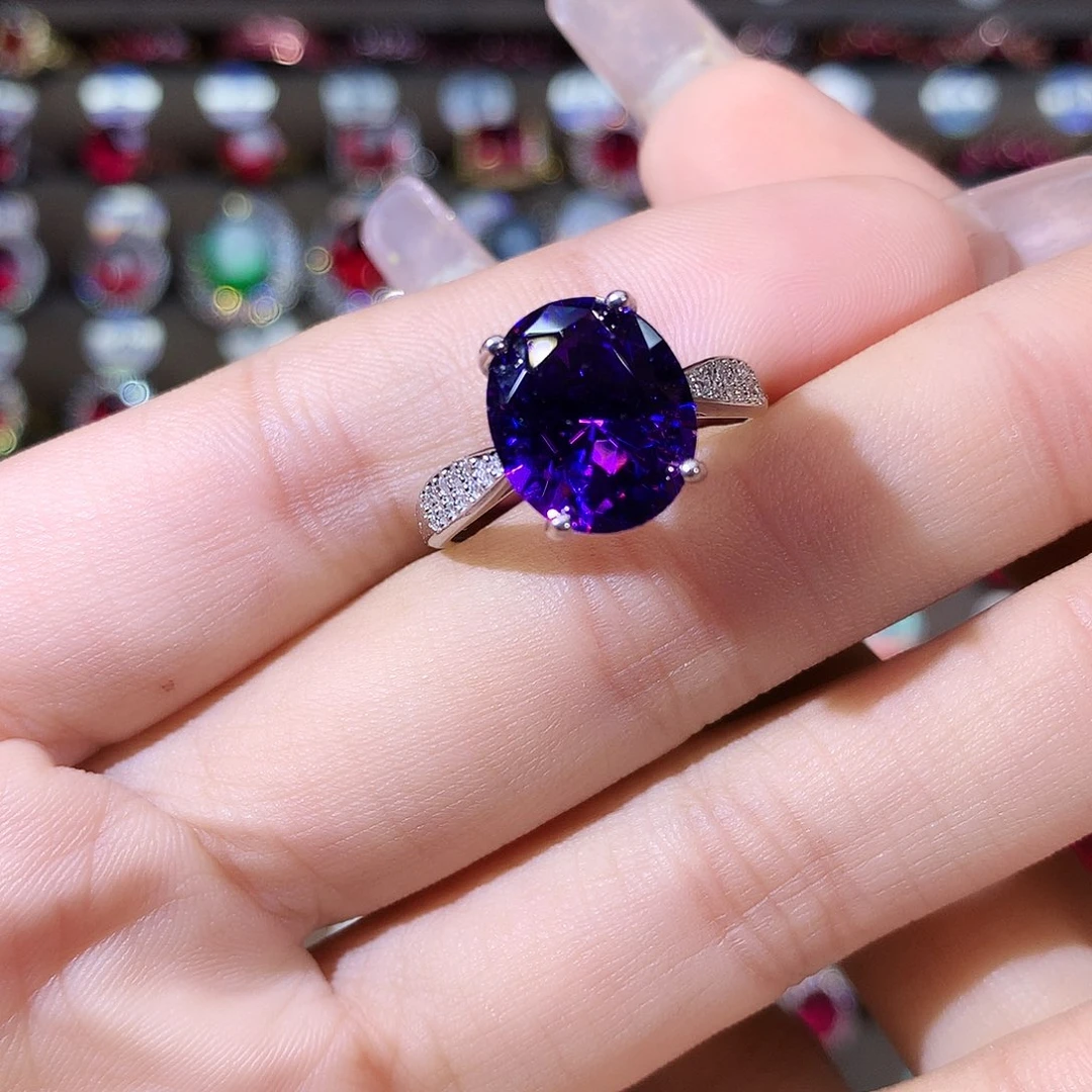 无925银帝王紫戒指