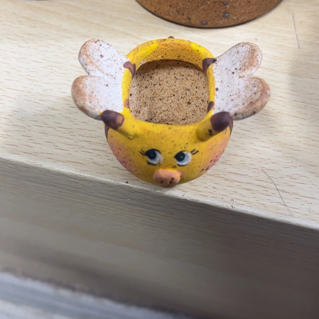 泥塑古镇炻陶花盆