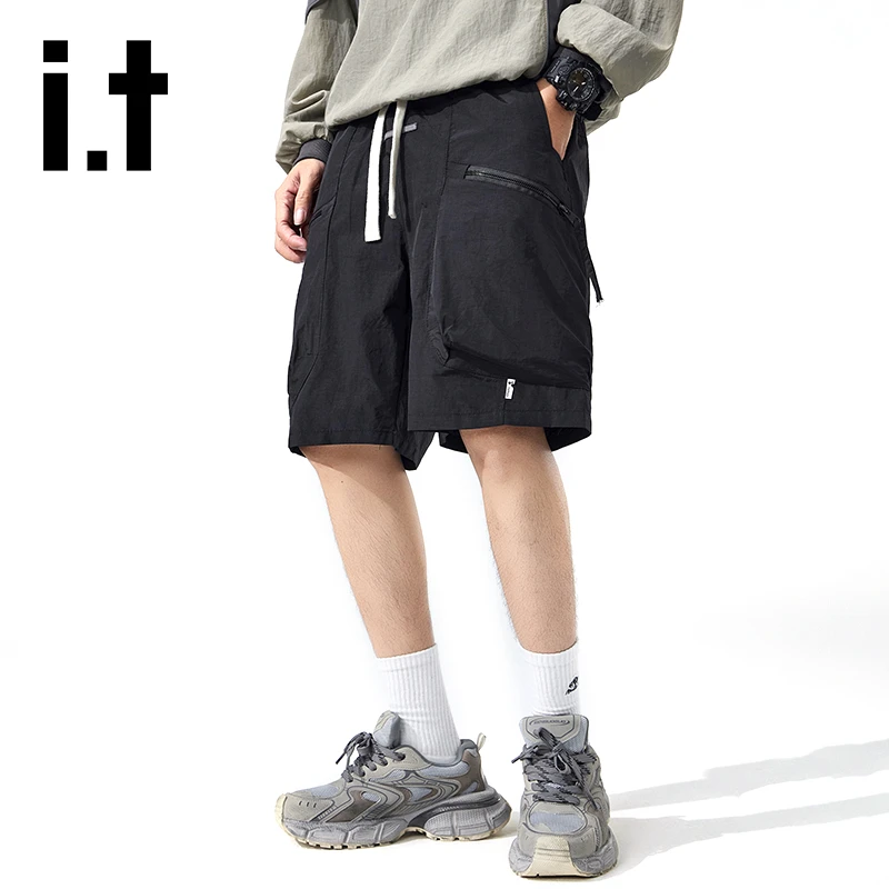 it izzue冰丝工装短裤男生夏季薄款潮牌速干宽松休闲运动五分裤子