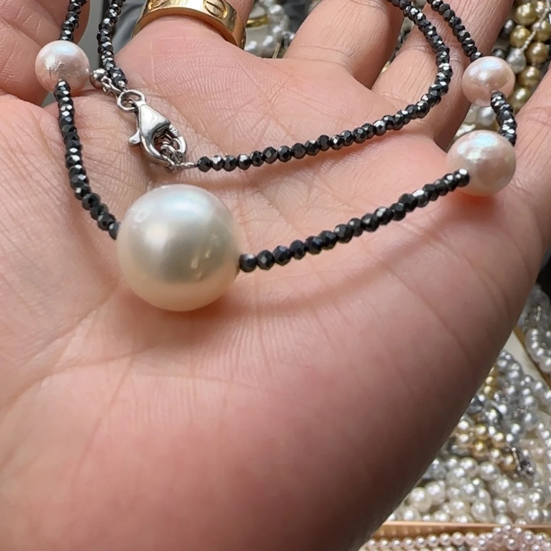 海水珍珠颈饰银S925镶嵌