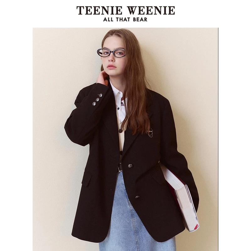 TeenieWeenie小熊2023年新款学院风简约气质西装外套TTJK234951P