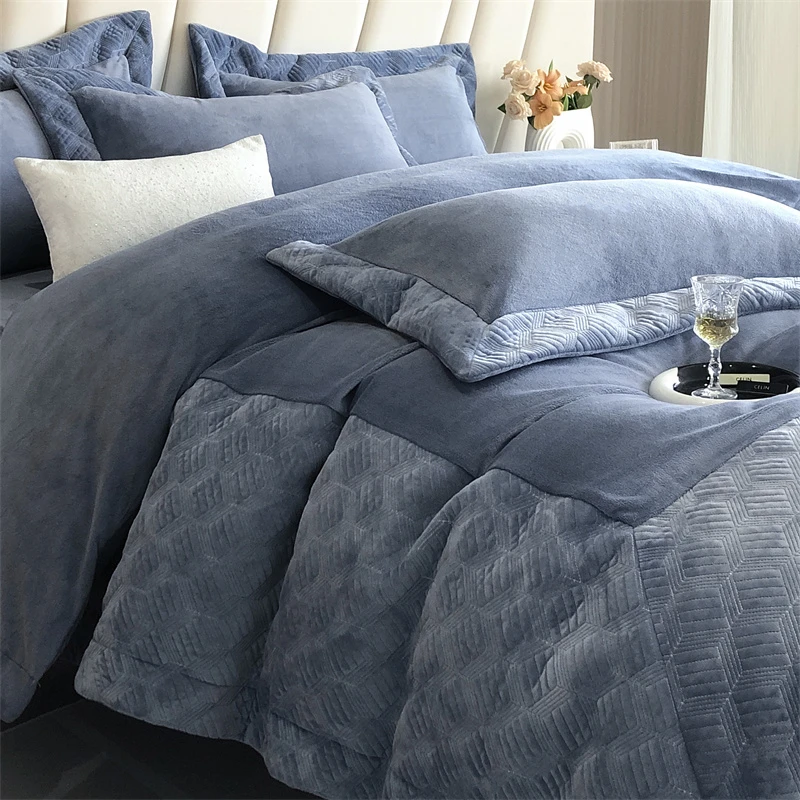高端加厚牛奶绒四件套加绒主卧上档次床上用品床单被套过冬4件套