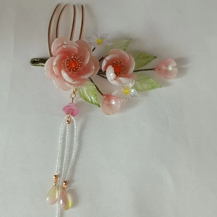 古风款，琉璃小发梳粉色一只