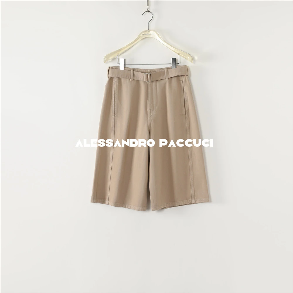 AP洛哥52117KW【属性】100棉腰带纯色时尚百搭休闲牛仔中裤 夏季