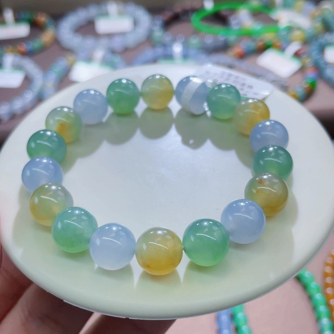 未镶嵌手链翡翠三彩卡10