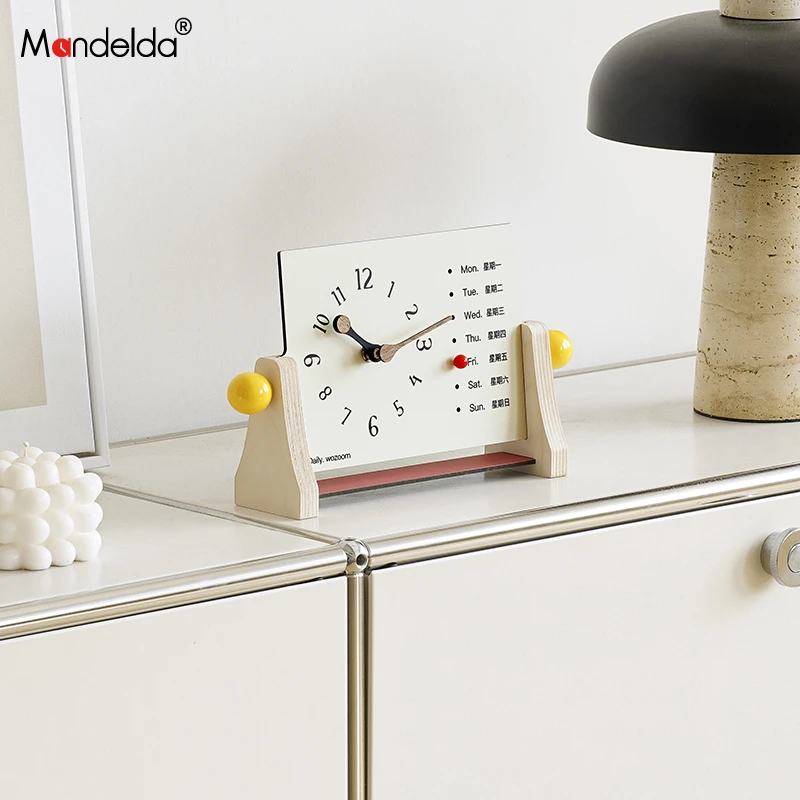 Mandelda玄关摆台式时钟摆件客厅电视柜创意钟表装饰品桌面座钟