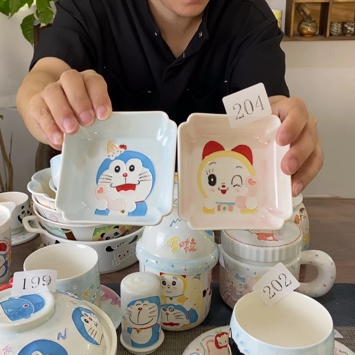 青****瓷片景德镇釉下彩手绘