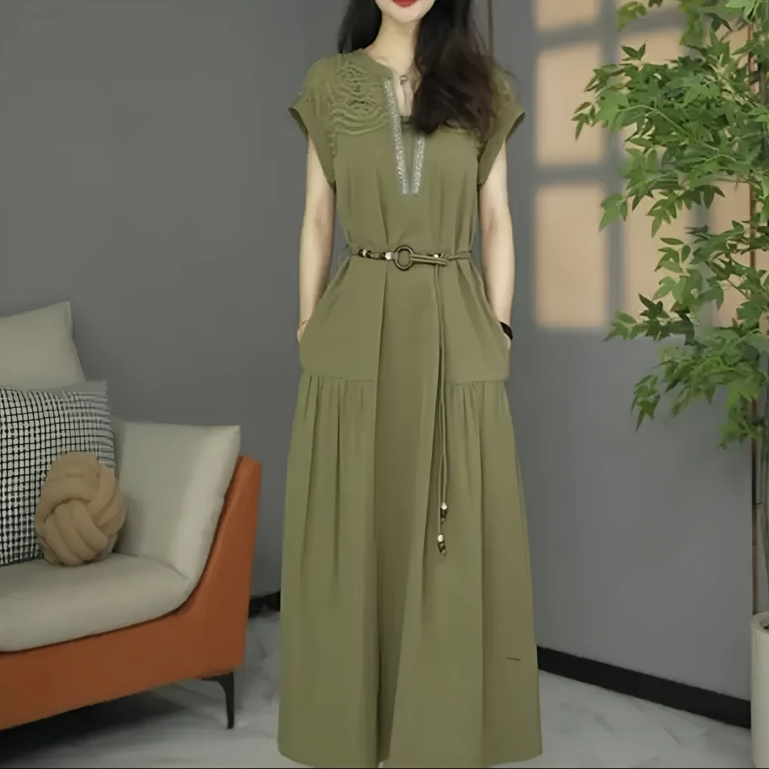 尚薇原版设计师高货欧版法式风情连衣裙夏季宽松洋气长裙显瘦时尚