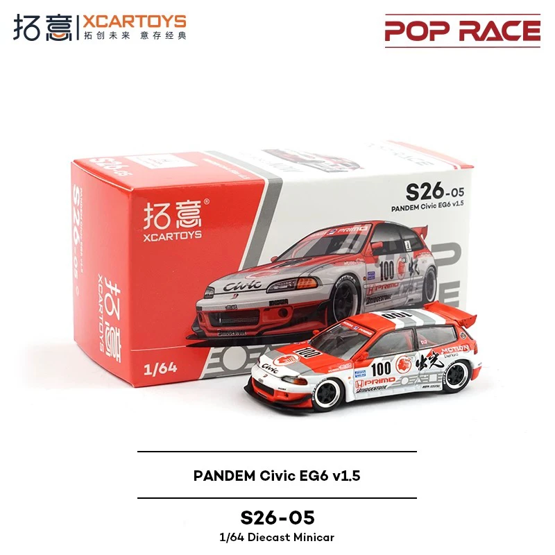 拓意1/64合金仿真本田超跑思域Pandem Civic EG6出光石油赛车模型
