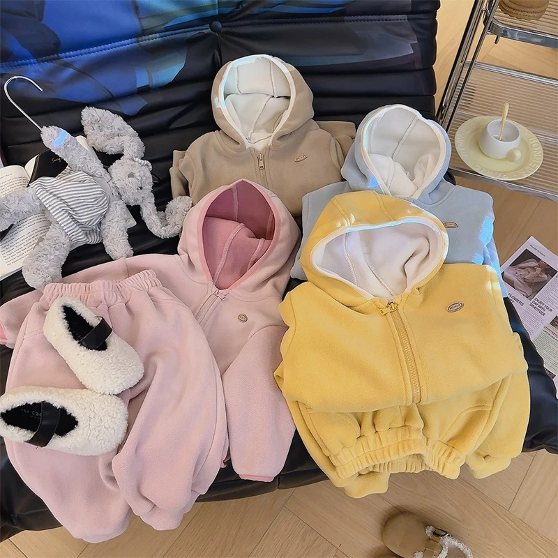 婴幼儿奥粒绒套装宝宝上衣裤子组合套装