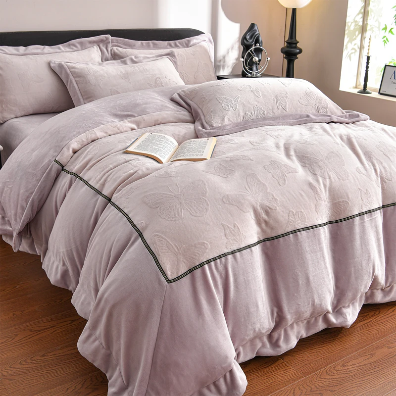 秋冬A类婴儿绒8-9斤加厚适合裸睡双面绒四件套牛奶绒床上用品25