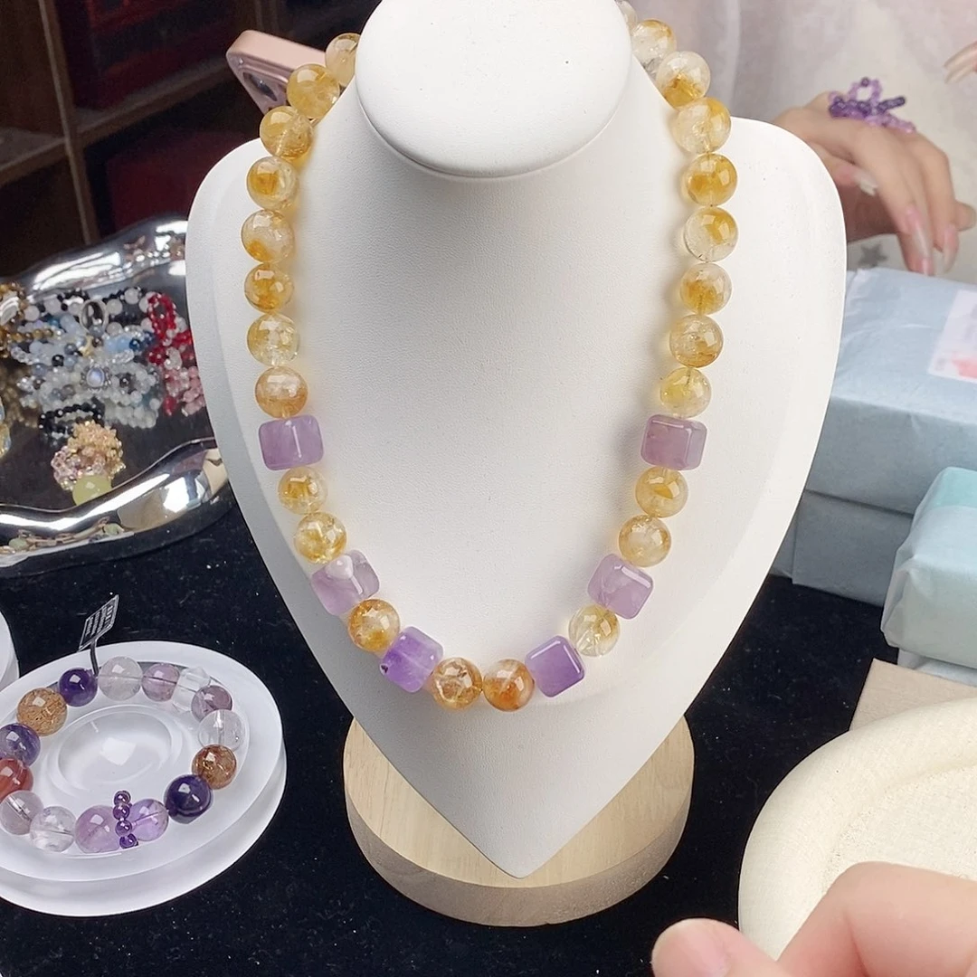 水晶手链银S925镀金镶嵌