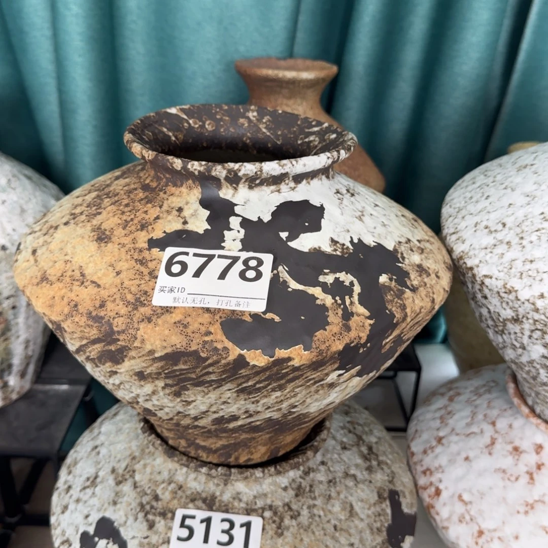 圆***摆件景德镇高温花瓶编码6778高24口10默认无孔