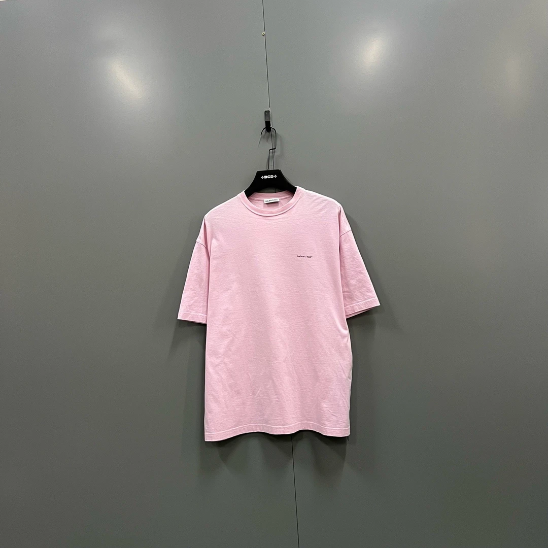 95新 Balenciaga/巴黎世家 c808 610782 巴黎世家 粉色短袖 L码