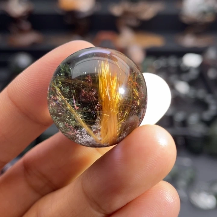 颈饰未镶嵌水晶幽灵与发晶共生单珠定制