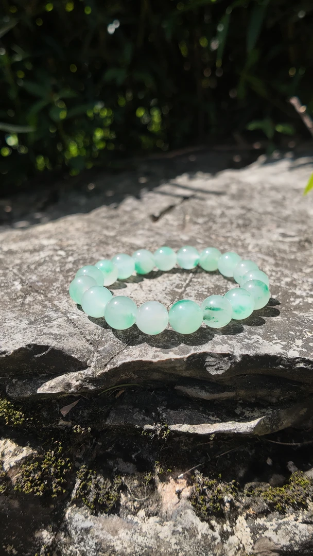 非洲翠天然A级时尚冰透飘花手串