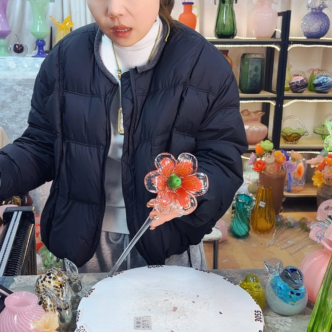 家悦琉璃花瓶摆件