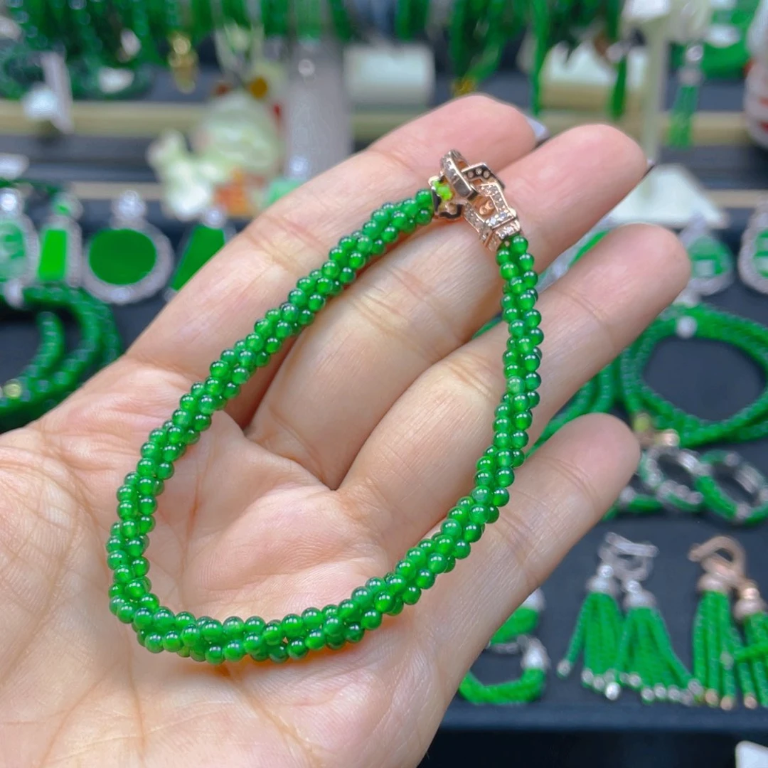 未镶嵌手链翡翠麻花手链