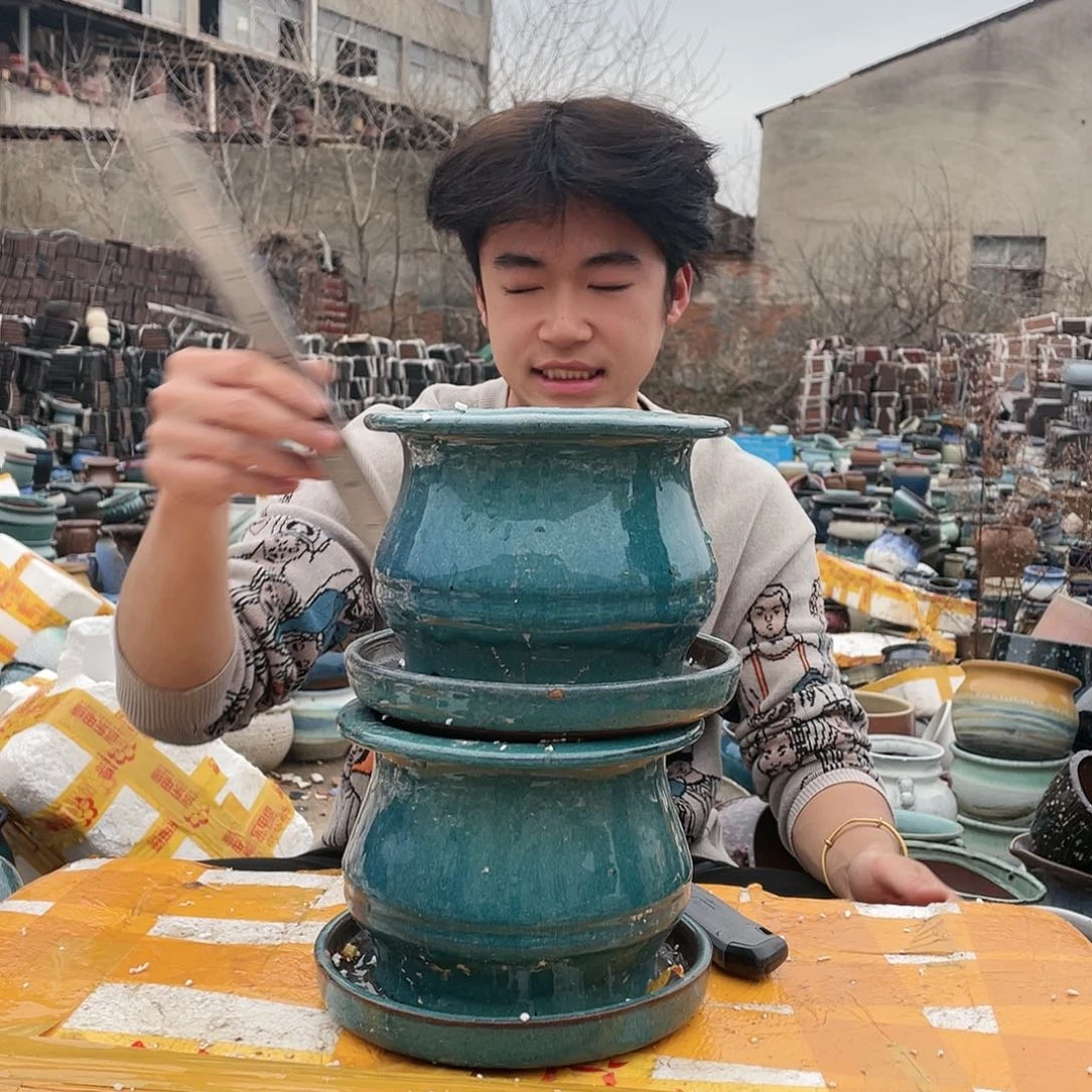 宜兴紫砂粗陶花盆