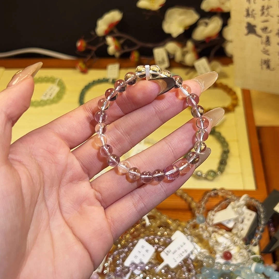 水晶手链银S925镶嵌-紫4013