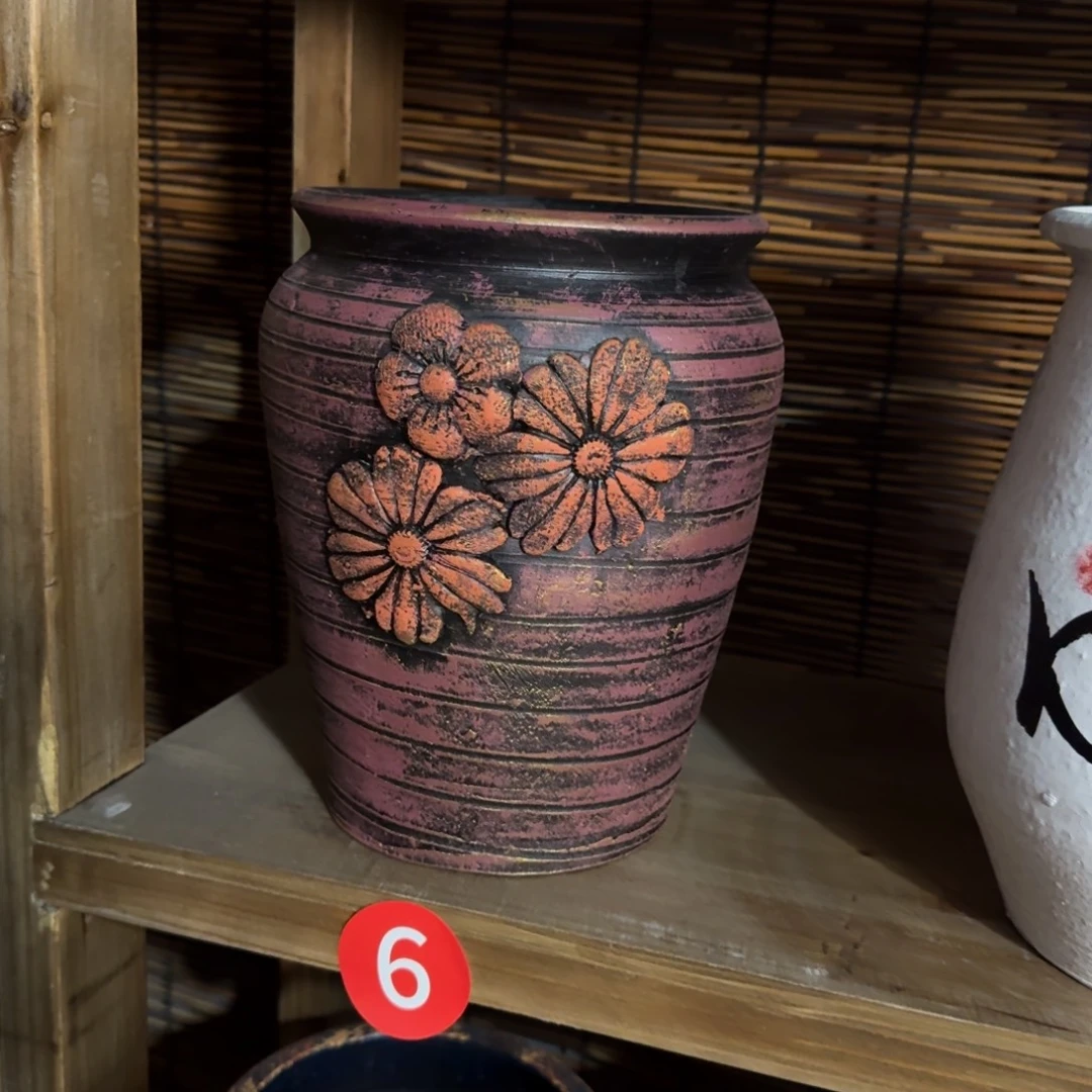 带孔高端浮雕花盆高度口径