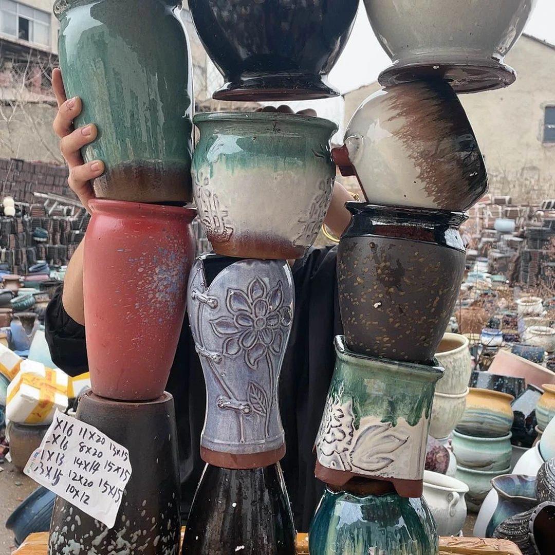 宜兴紫砂粗陶花盆