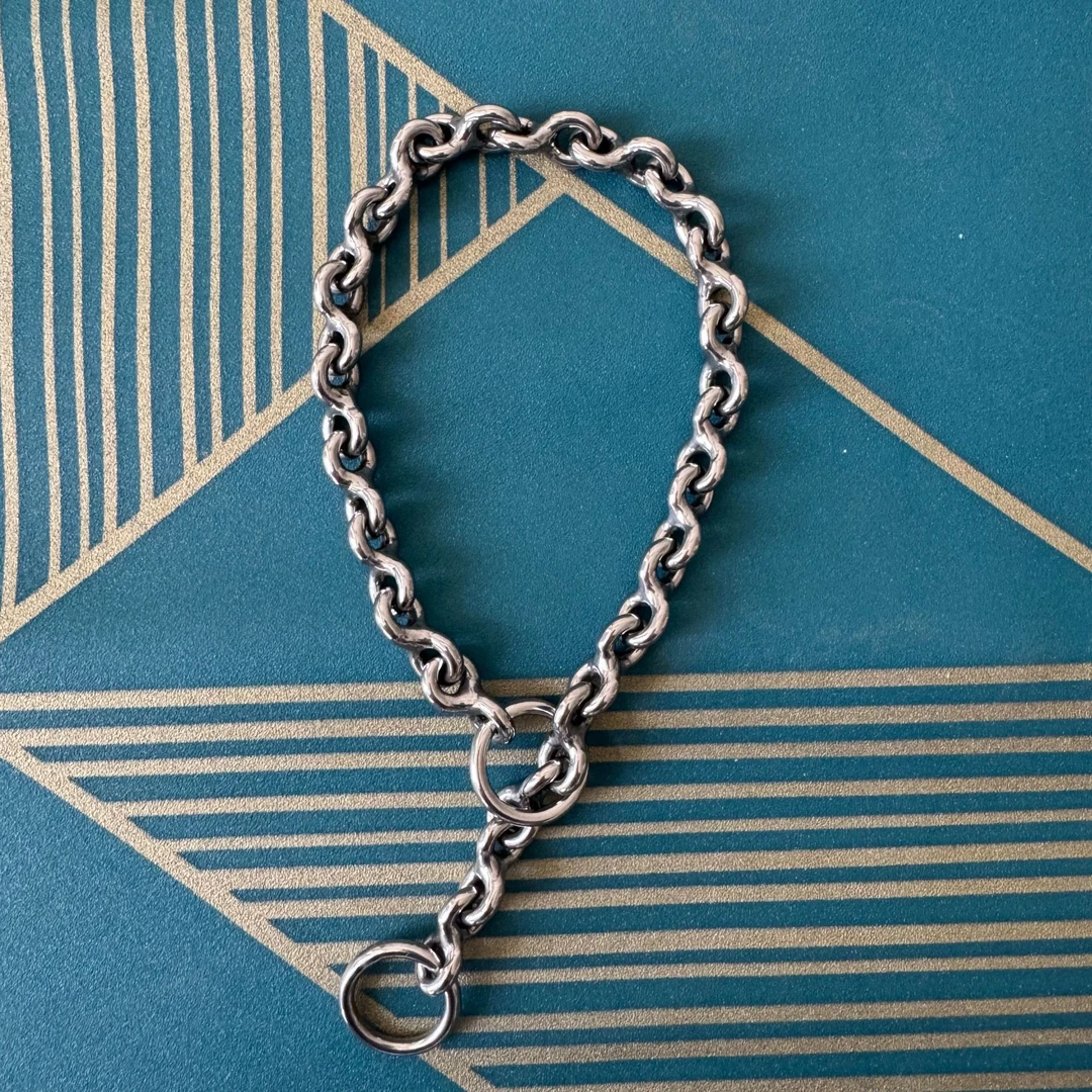 8字形不锈钢P链宠物狗项圈小中大型犬专用304钢无缝焊接迷你杜宾