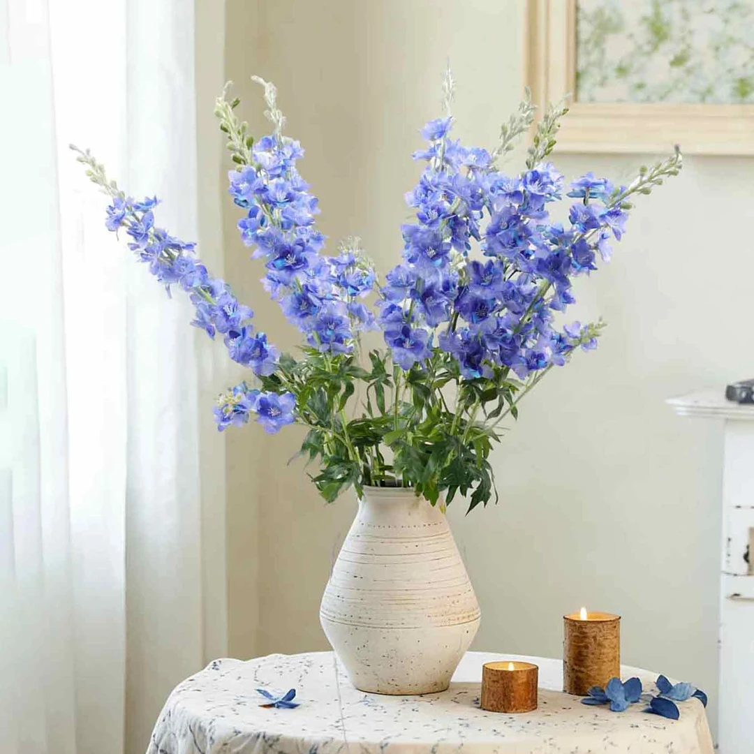 仿真花手感飞燕草家居吊顶装饰假花落地插花拍摄道具婚庆摄影花艺