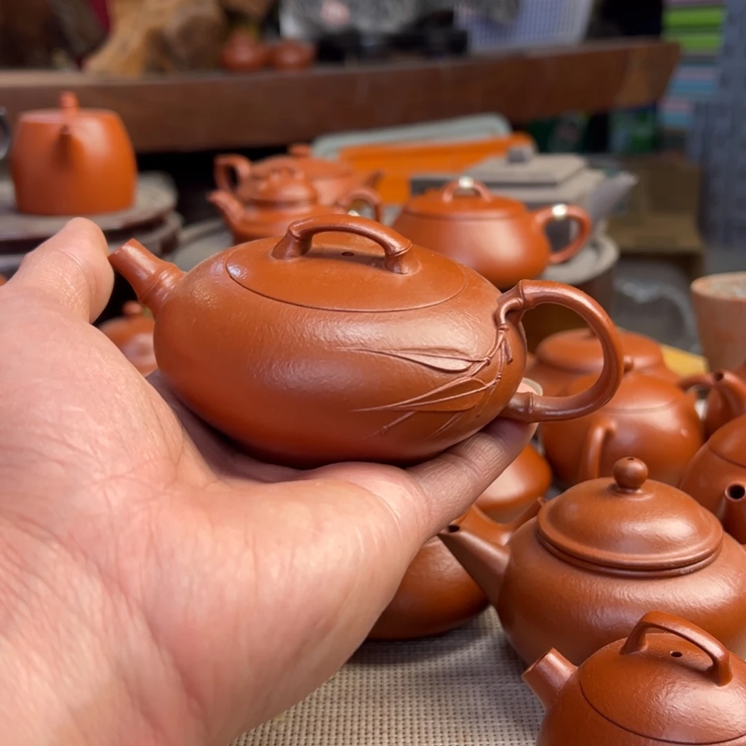 紫砂壶J*生全手工制作扁竹