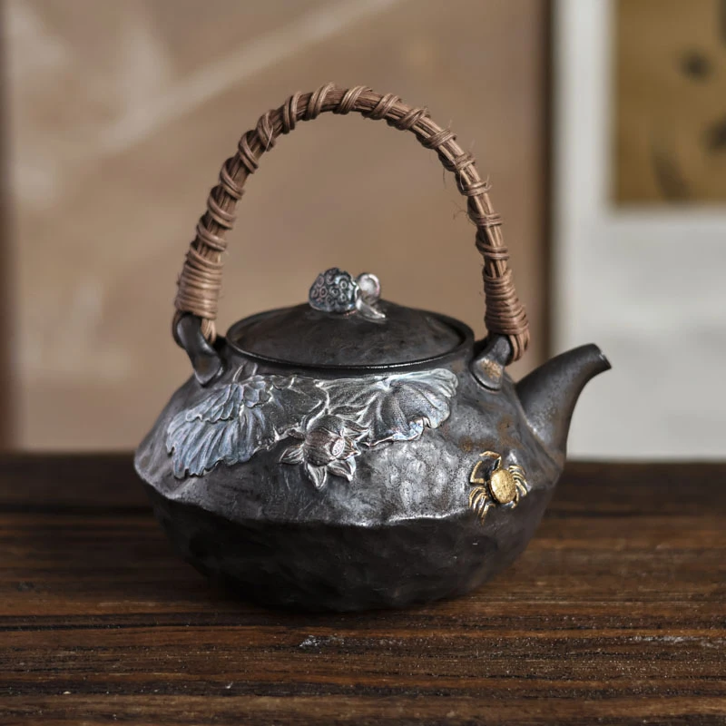 灰念鎏金和谐提梁壶（Q2826）