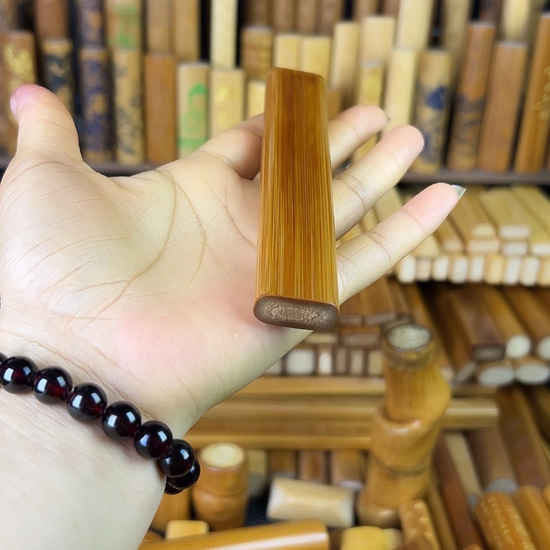 实心玉竹手把件扁