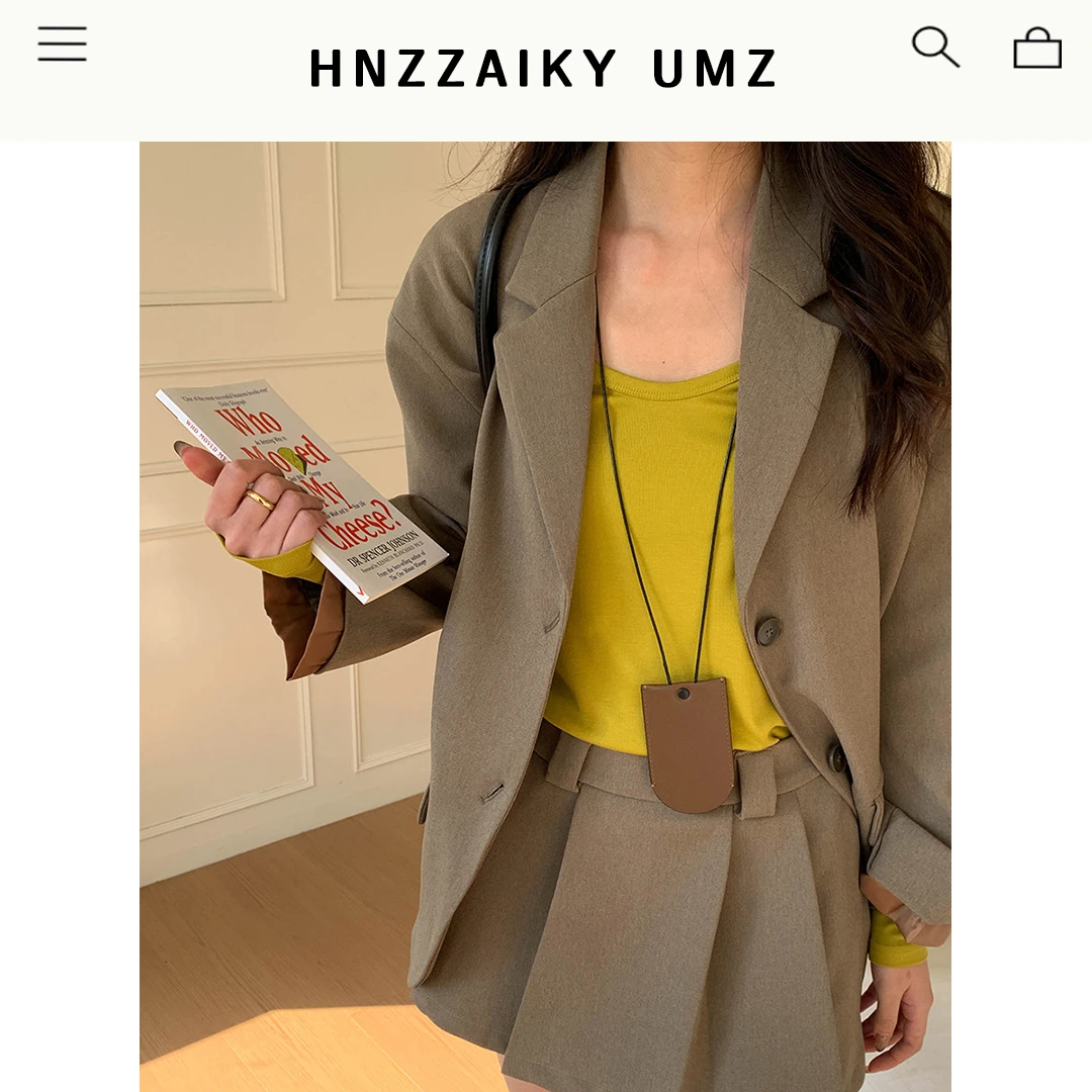 UMZ 早春新款时髦高智西装外套百褶裙两件套ZY2596