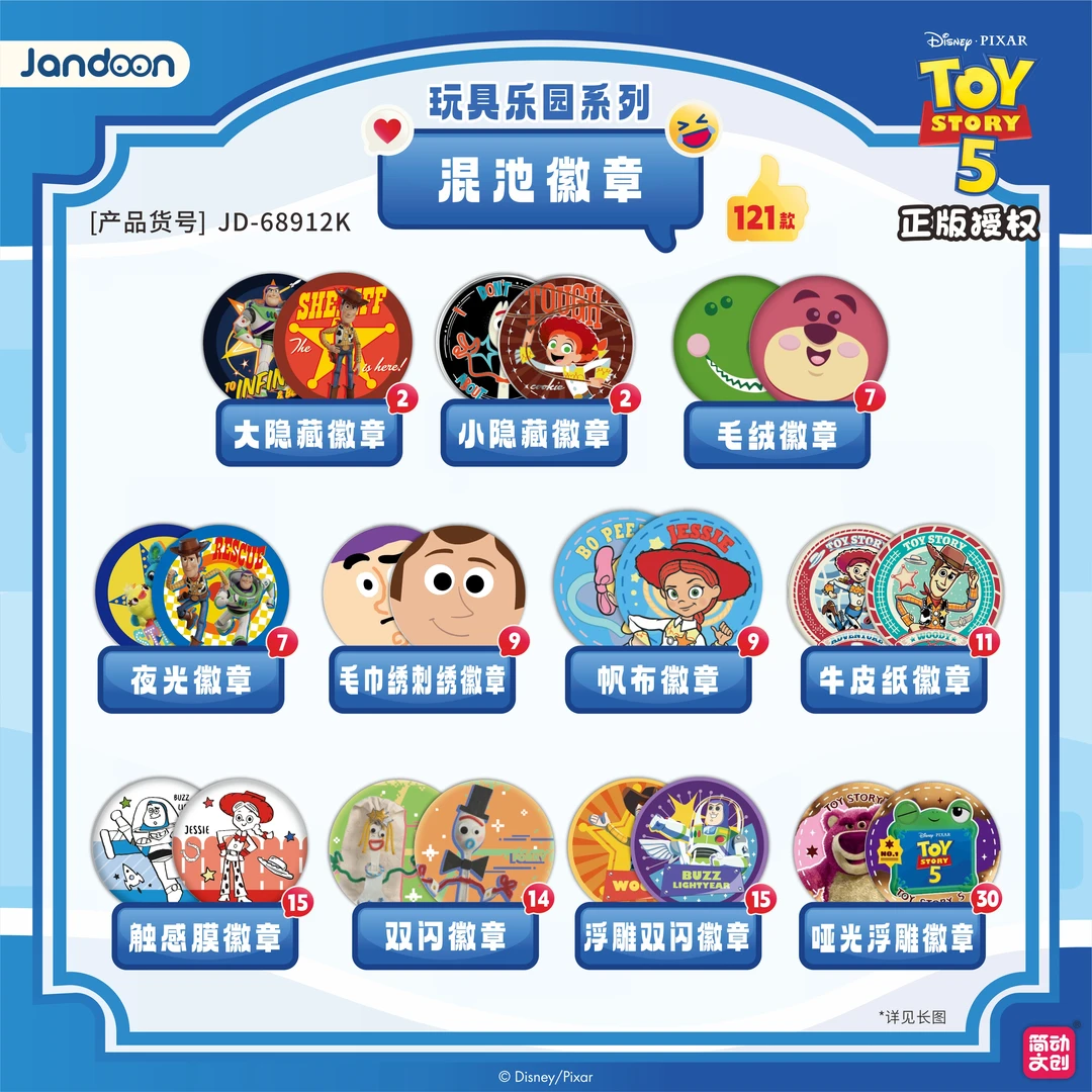 简动文创玩具总动员5混池徽章盲盒