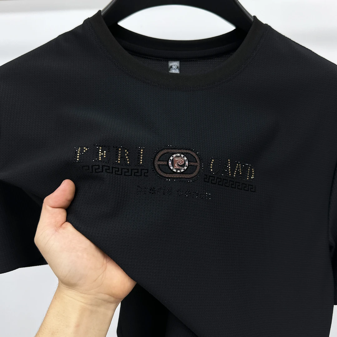 CATIA SELI夏季轻奢无痕男士短袖t恤速干透气衫半袖上衣薄款潮