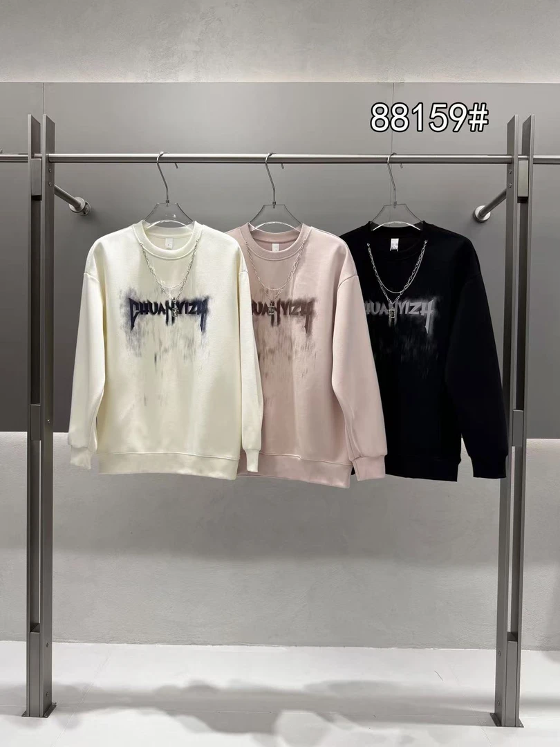 圆领常规秋季常规款套头卫衣情侣宽松立体潮流88159