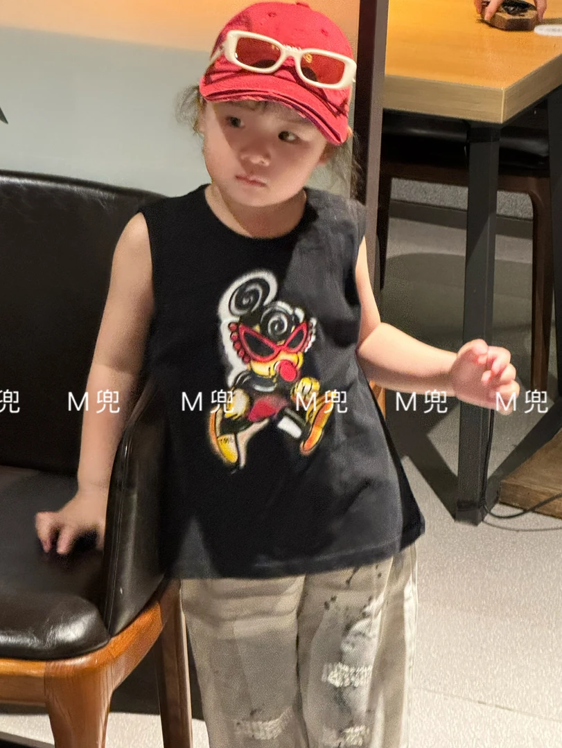 2025高定夏潮牌奶嘴翅膀纯棉儿童纯棉背心