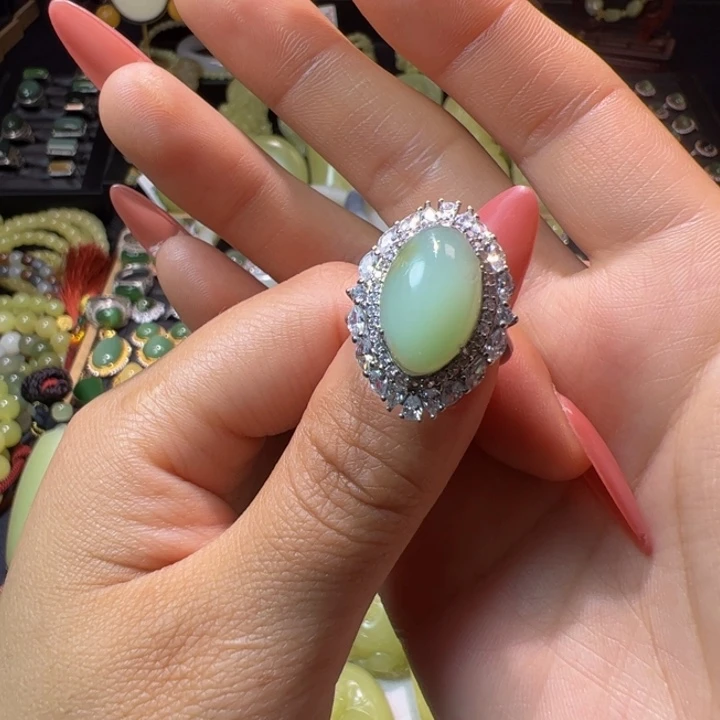 和田玉（碧玉）颈饰银S925镶嵌