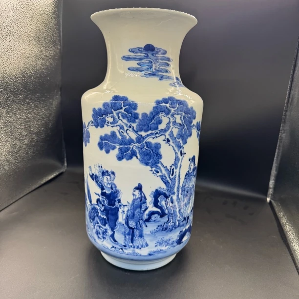 岳刚甄选-青花人物纹灯笼大瓶（不支持退换货请谨慎购买）