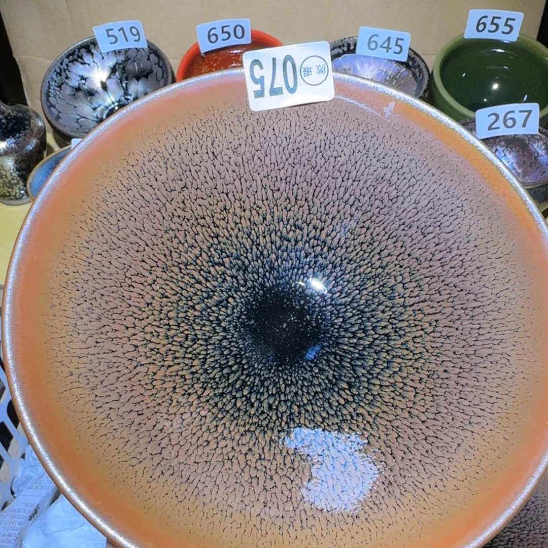茶盏草*风福建盏茶器撇口16.5瑕疵裂底