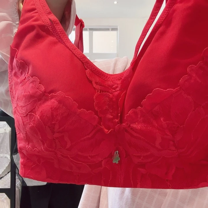 三醋酯纤维蝴蝶文胸红色40码