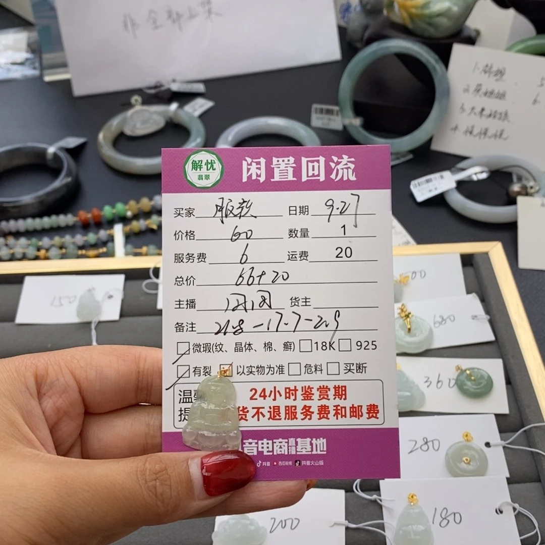颈饰18K金镶嵌翡翠服**吗