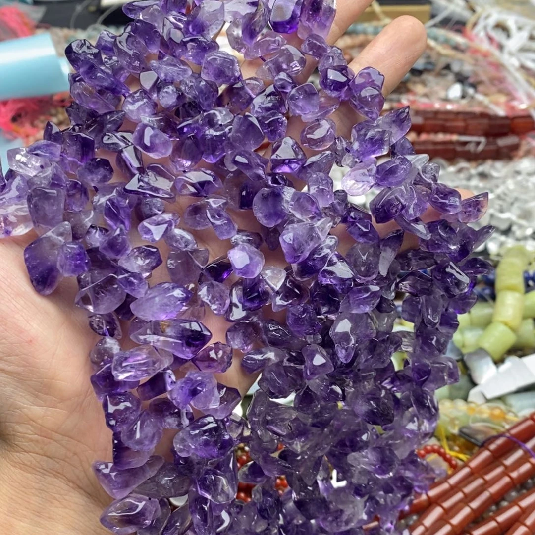 玛瑙/玉髓未镶嵌珠宝半成品一条天然巴西透体原石紫水晶