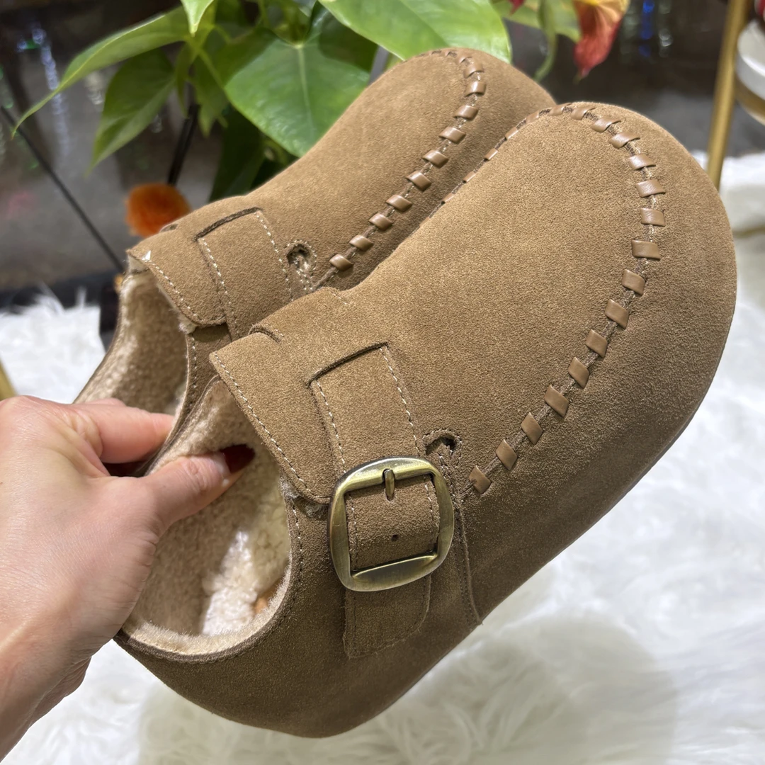 实体鞋店设计师款真皮厚底勃肯鞋5090